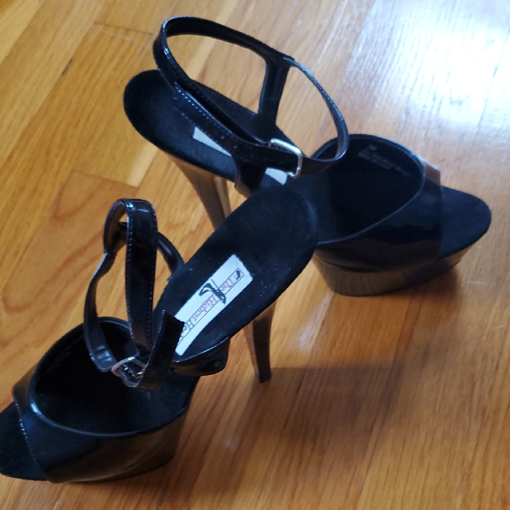 Black Stiletto Heels with Ankle Strap